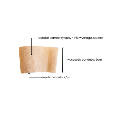 Bandaż Kohezyjny 5E Standard 5cm x 4.5m – Beżowy